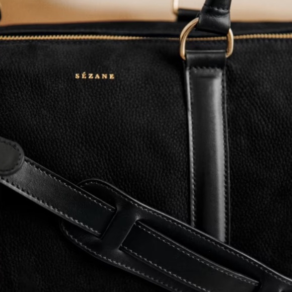 NWT Sézane Black Leather Tote Bag - Picture 3 of 8